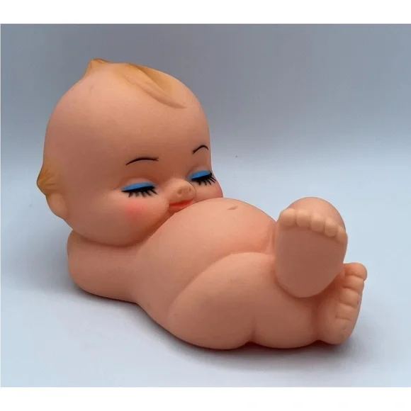 Vintage KEWPIE Rubber Doll Sleeping Taiwan 6.5” - Picture 1 of 6